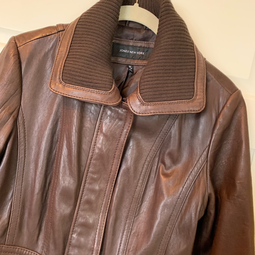 Vintage Jones New York Brown Leather Jacket